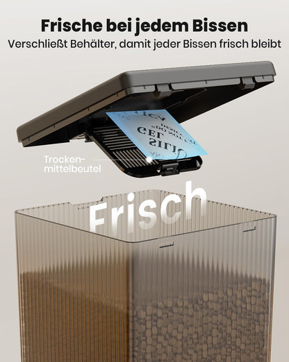 oneisall Futterautomat Katze 2 Näpfe, 5L mit Edelstahlschüssel