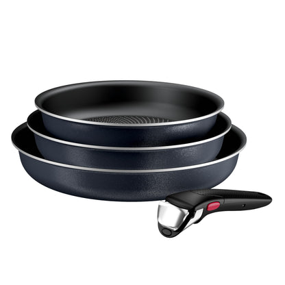 Tefal Ingenio Enjoy Pfannen-Set – 3-teilig Induktion 22/24/28 cm. Schwarze Antihaft-Pfannen zum Braten & Kochen; modular, stapelbar.