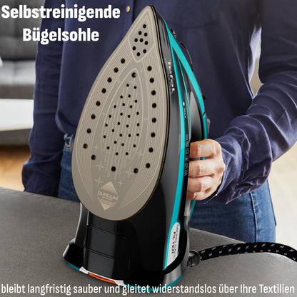 Tefal Ultimate Pure Dampfbügeleisen FV9844, 3200 W, schwarz/türkis