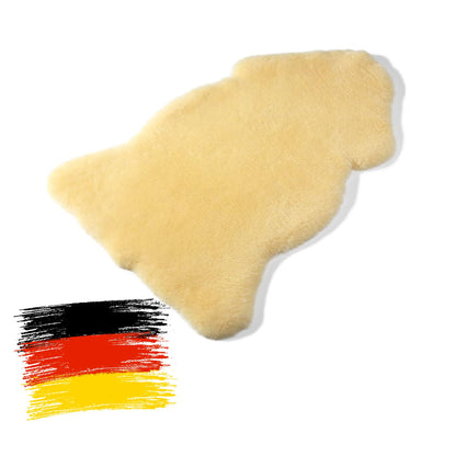 Hofbrucker Bio Merino Baby Lammfell - Medizinisch gegerbt. Cremefarbenes, flauschiges Fell zur Temperaturregulierung für Babys im Kinderwagen/Bett.