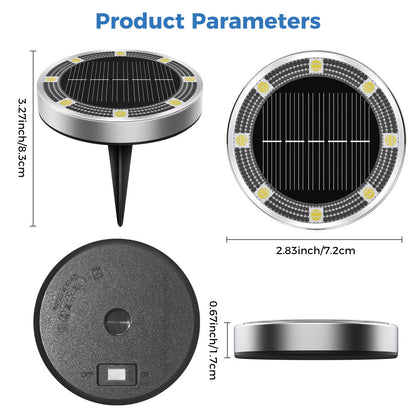 Peasur Solar Bodenleuchten Aussen 12 Stück, 8 LED, warmweiss