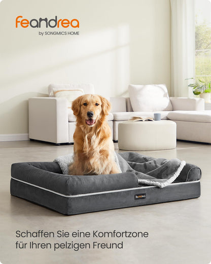 Feandrea Orthopädisches Hundebett PGW068G01V1 Dunkelgrau 112x86 cm