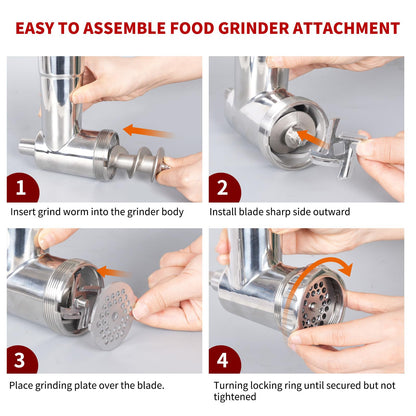Gdrtwwh Edelstahl Fleischwolf Aufsatz für KitchenAid Standmixer GD100