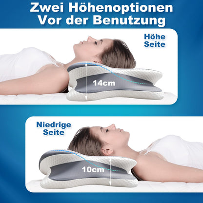 EvenVentric Nackenkissen P-102, ergonomisches Memory-Foam-Kissen, grau