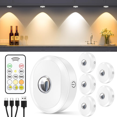 WILLED LED Schrankbeleuchtung kabellos mit Fernbedienung, 6er Set