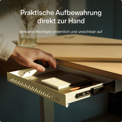 Desktronic Untertisch-Schublade Weiss, Schubladenbox aus Metall