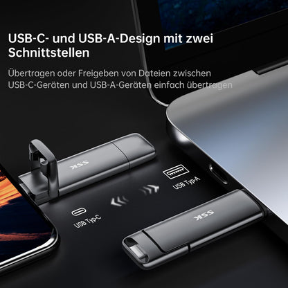 SSK Tragbare Externe SSD 512 GB – USB 3.2 Gen 2 (1000 MB/s)