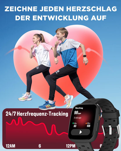 BIGGERFIVE BRAVE 3 Kinder Smartwatch 1,8" AMOLED wasserdicht Schwarz