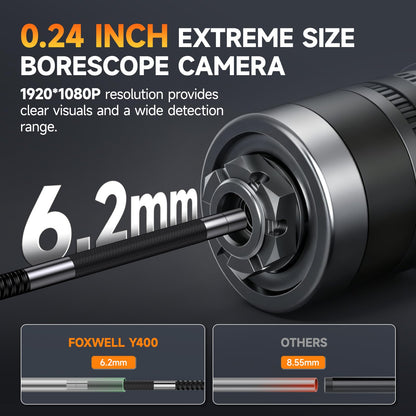 FOXWELL Y400 Endoskopkamera, 220° Gelenkkopf, 6,2 mm, IP67, 1080P