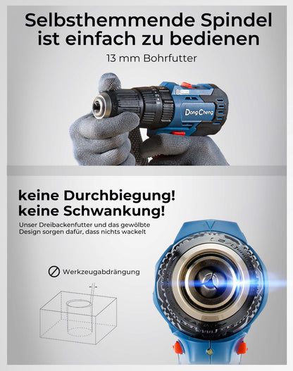 Dong Cheng Akku-Schlagbohrschrauber-Set 18V 50Nm bürstenlos