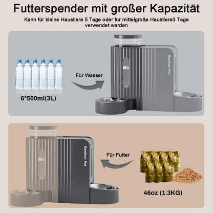 Gardner Pet Futterspender und Wasserspender Set für Katzen und Hunde