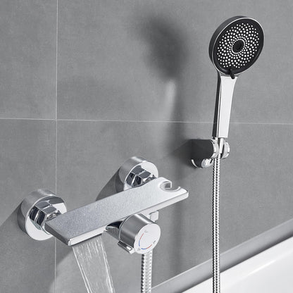 Auralum Badewannenarmatur Wasserfall mit Handbrause - Chrom. Chrom-Wannenarmatur mit Wasserfallauslauf, reguliert Wasser für Bad & Dusche.