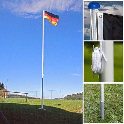 FLAGMASTER Teleskop-Fahnenmast Aluminium 6,5 m mit Bodenhülse