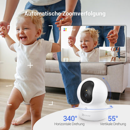 EZVIZ CP1 Pro 2K WLAN-Überwachungskamera für innen, 360°, 2er-Pack