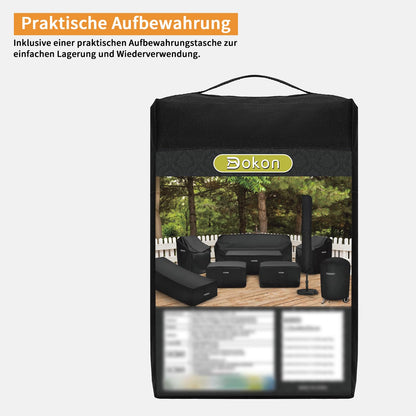 Dokon Gartenmöbel Abdeckung L-Form Ecksofa wasserdicht 250x250x110 cm