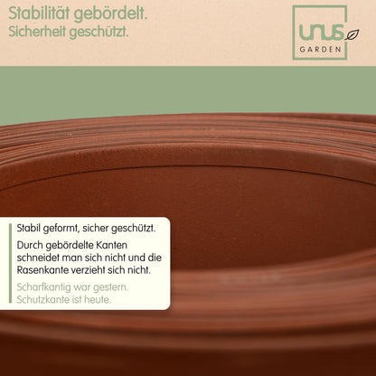 UNUS Rasenkante aus Metall, 10 m, Rostoptik, 10 cm hoch, wetterfest