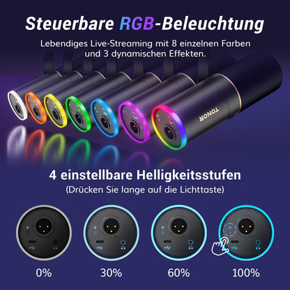 TONOR TD520S Dynamisches Mikrofon mit USB/XLR für Streaming und Gaming