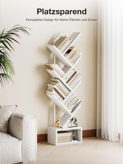 Coleshome Bücherregal REX01 Baumform, Standregal 6 Ebenen, Weiss