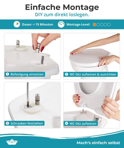Calmwaters WC-Sitz mit Absenkautomatik, Duroplast, oval, weiss