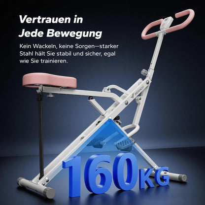 MERACH 2-in-1 Kniebeugen-Rudergerät R07 - Faltbar, Weiss