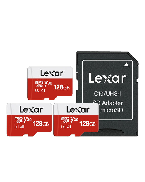 Lexar microSDXC Speicherkarte 128GB 3er-Pack, UHS-I U3, mit SD-Adapter für Kamera und Smartphone