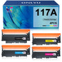 ONLYU 117A Toner Set kompatibel für HP Color Laser MFP 179fwg, vier Tonerkartuschen in Schwarz, Cyan, Gelb und Magenta