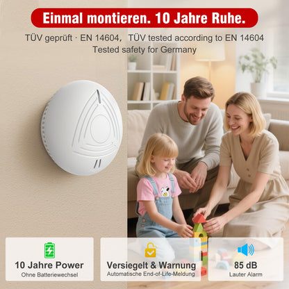 Daytech Rauchmelder AJ-762 mit 10-Jahres-Batterie, 4er-Set