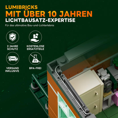 Lumibricks Plattenladen Klemmbausteine Set mit LED, 1980 Teile