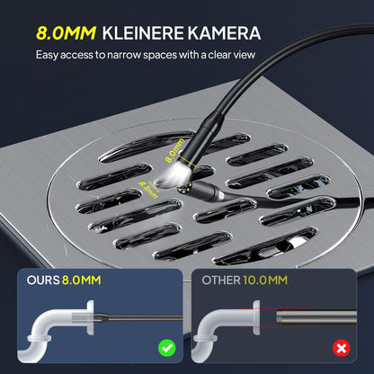 Qimic Endoskopkamera mit Licht, 1080P HD Inspektionskamera, 10 m