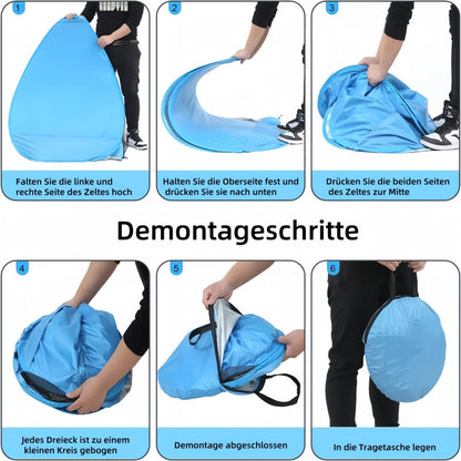 GROWZELT Strandmuschel Pop Up XXL, UV-Schutz 50+, 3-5 Personen