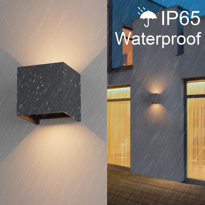 K-Bright LED Aussenwandleuchte 4er Set – Anthrazit, Warmweiss
