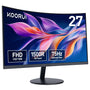 KOORUI Curved Gaming Monitor 27 Zoll FHD - Schwarz. Ein schwarzer, gekrümmter Monitor für immersives Gaming.