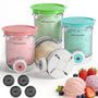 Hejo Eisbehälter für Ninja Swirl CREAMi NC700/NC701, 4 Stück mit Deckel und Silikondüsen