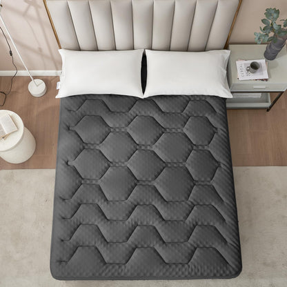 EHEYCIGA Gel Topper 140x200 cm Memory Foam Matratzentopper dunkelgrau