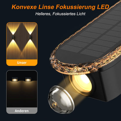 ELLASAY Solar Wandleuchte Aussen Up-and-Down IP65 8er-Pack