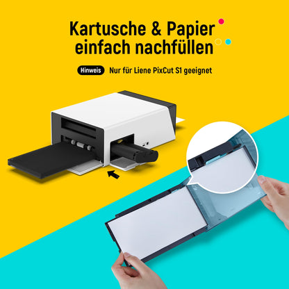 Liene Stickerpapier & Patronen SD43 – 72 Blatt 10x18 cm für PixCut S1