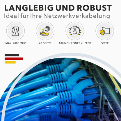 Redstar24 CAT 8 S/FTP Verlegekabel LSZH 50m - 40 Gbit/s