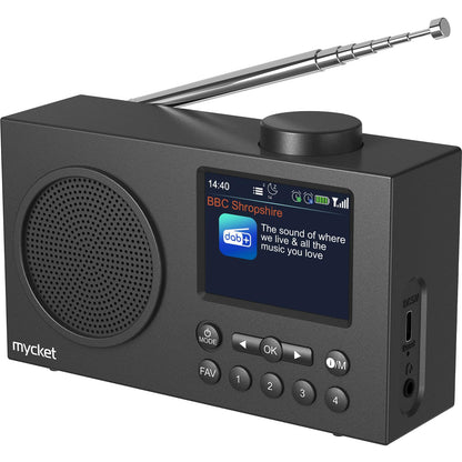 Mycket Tragbares DAB+/UKW Radio mit Bluetooth 5.0 und Farbdisplay