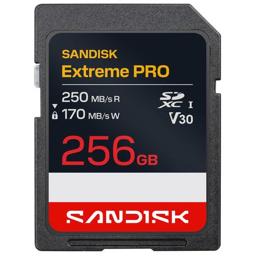 SanDisk Extreme PRO SD UHS-I Speicherkarte 256 GB, 250 MB/s, V30 für 4K-UHD-Videoaufnahmen