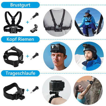 oGoDeal Action-Cam-Zubehör-Set für GoPro Hero 13 Black DE192