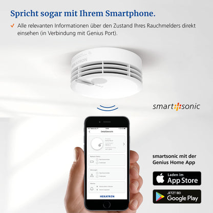 Hekatron Genius Plus Rauchmelder mit 10-Jahres-Batterie, 10 Stück