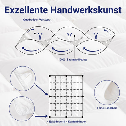 Uniency Daunendecke Ganzjahres Warm 135x200 cm - 1100g