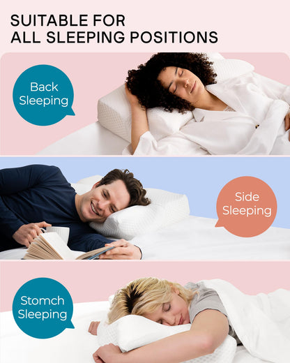 Elviros Nackenkissen aus Memory Foam, ergonomisch, 64 × 40 cm