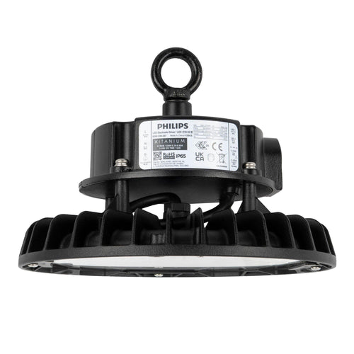 Ledvion LED Hallenstrahler 100W UFO Lampe - Dimmbar 4000K. Runder, neutralweißer Strahler zur Beleuchtung großer Hallen, dimmbar.