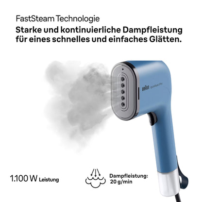 Braun QuickStyle 3 GS3024BL Dampfglätter, 1100 W, 120 ml Tank, Blau