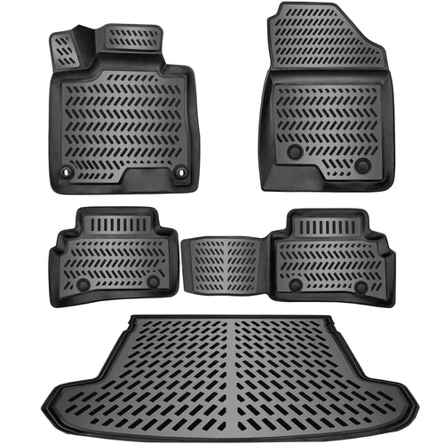 ELMASLINE 3D Matten Set Hyundai Tucson 2021-2025 (ohne PHEV/Subwoofer). Passgenaue 3D-Fußmatten für den Innenschutz.