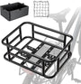 CXWXC Fahrradkorb hinten aus Metall mit Cargo-Netz und Innenfutter