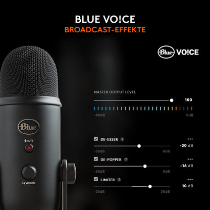 Blue Microphones Yeti Professionelles USB-Mikrofon - Schwarz