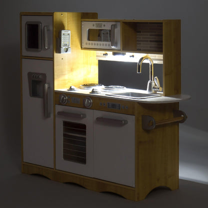 Mamabrum Holz Kinderküche – LED-Beleuchtung & Zubehör Set