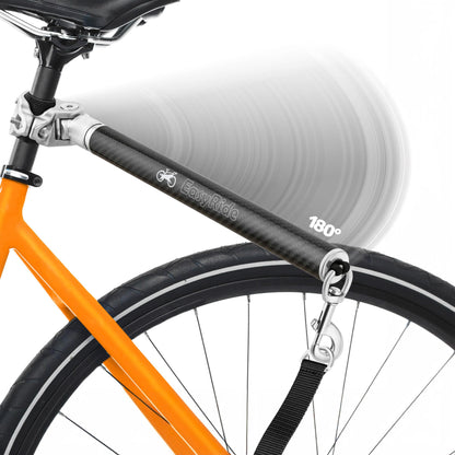 LupoFlex Freihand-Fahrradleine mit Stossdämpfer – Schwarz. Schwarze Leine mit Stossdämpfer, zur freihändigen Hundeführung am Fahrrad.